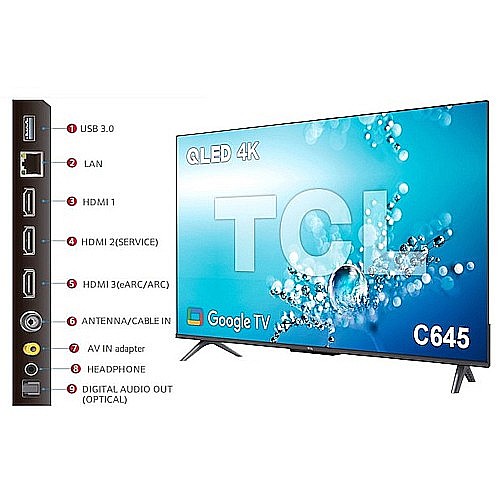 �������� "55 QLED 4K Google TV ���� TCL ��.��.�� ��� 55C645